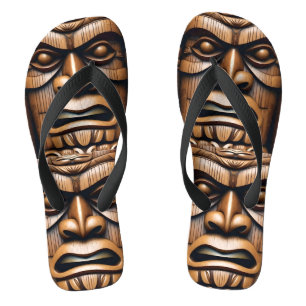 Alte Wächter: Tiki Holzkunst Flip Flops