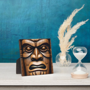 Alte Wächter: Tiki Holzkunst Fotoplatte