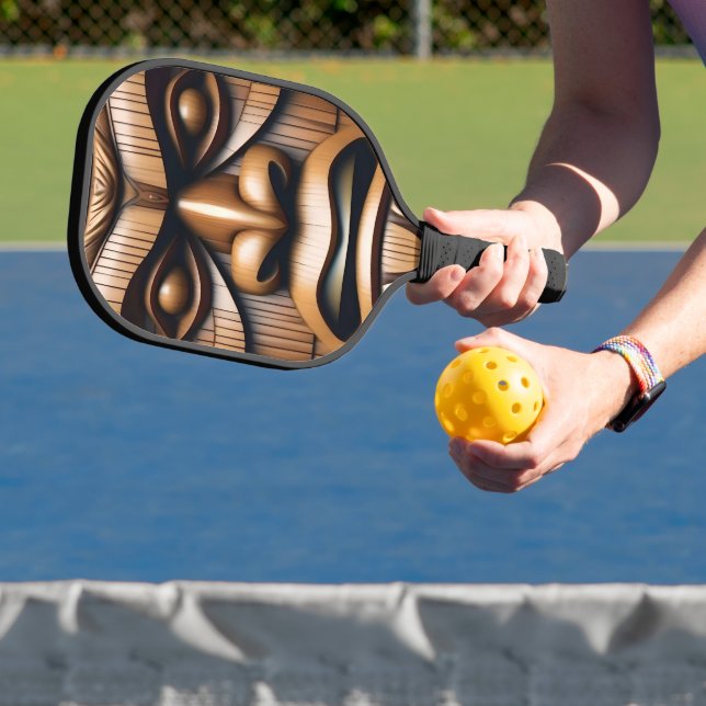 Alte Wächter: Tiki Holzkunst Pickleball Schläger (InSitu)