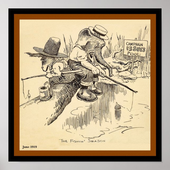 Alte Wahllephant & Donkey-Wahlfischen (Kopie) Poster (Vorne)