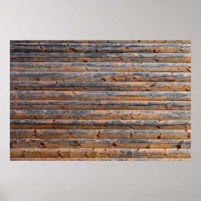 Alte Wand aus Holzplanken mit Rissen. Beam Poster (Vorne)