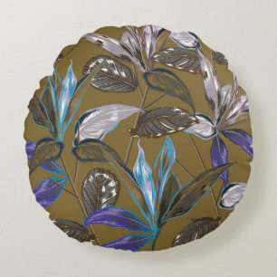 Alte Wandtextur mit Rissen, Retro-Hintergrund,   Rundes Kissen