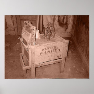 Alte Waschmaschinen-Druck Poster