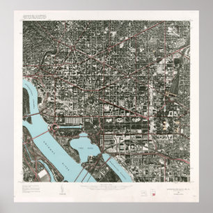 Alte Washington DC Satellitenfotografie Karte (196 Poster