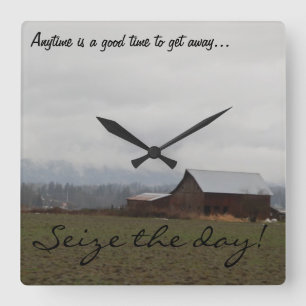 Alte Washington-Scheunen-Uhr Quadratische Wanduhr