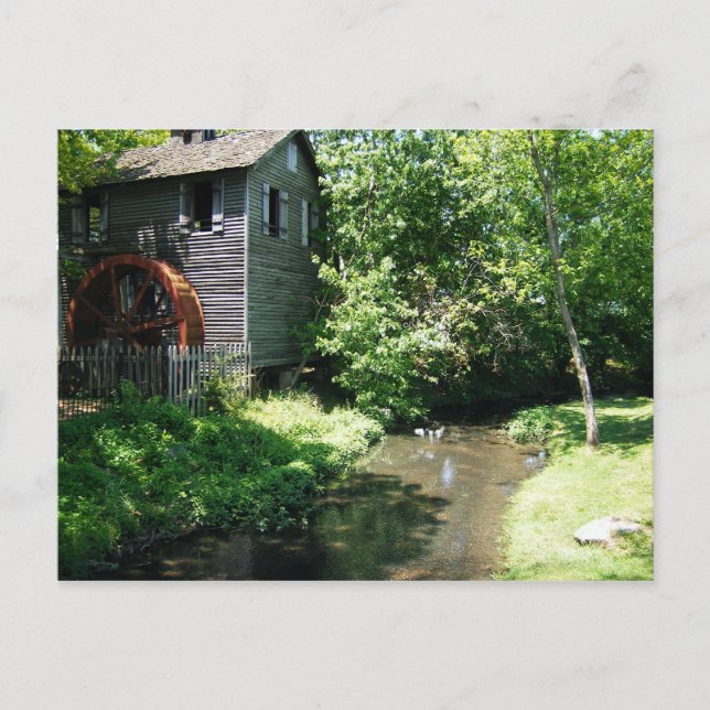 Alte Wassermühle und Bach Postkarte (Vorderseite)
