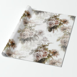 Alte, weiche Rose, grau-rosa Bouquet-Muster Geschenkpapier