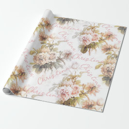Alte, weiche Rose Rosa Bouquet Muster Flora Geschenkpapier