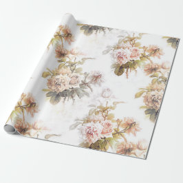 Alte, weiche Rose Rosa Bouquet Muster Flora Geschenkpapier