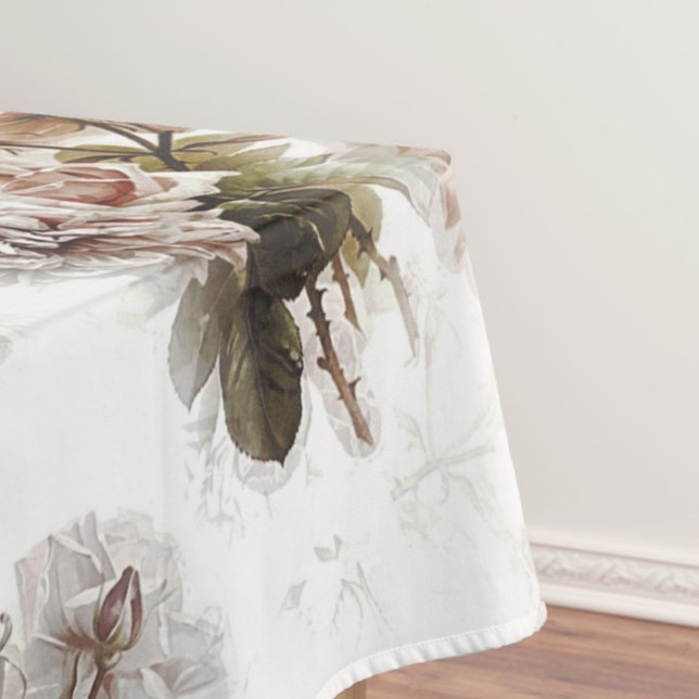 Alte, weiche Rose, rosa, graues Bouquet-Muster Tischdecke (Von Creator hochgeladen)