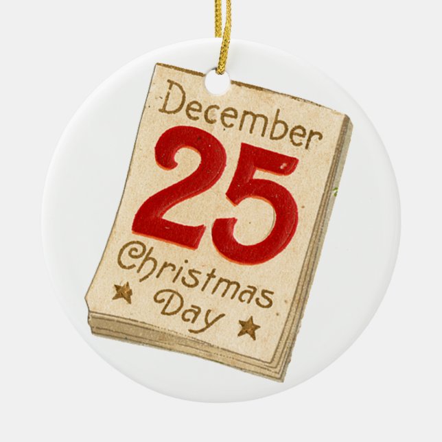 Alte Weihnachten, 25. Dezember Keramikornament (Vorne)