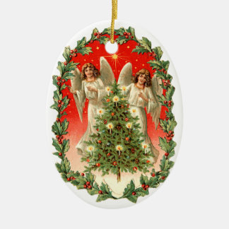 Alte Weihnachten, Engel Keramik Ornament