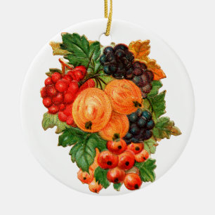 Alte Weihnachten, Früchte Keramik Ornament