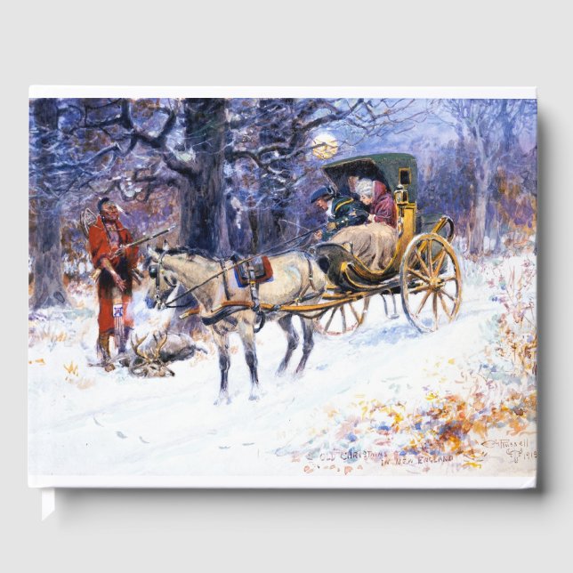 Alte Weihnachten in Neuengland (von Charles Russel Gästebuch (Vorderseite)