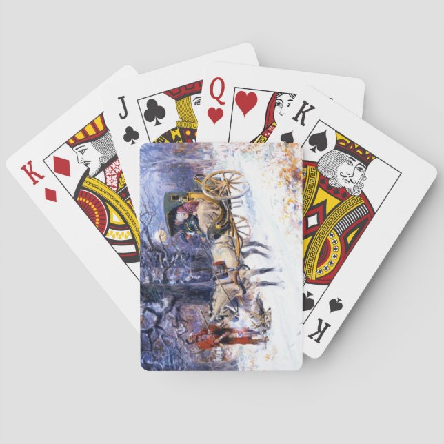 Alte Weihnachten in Neuengland (von Charles Russel Spielkarten (Rückseite)