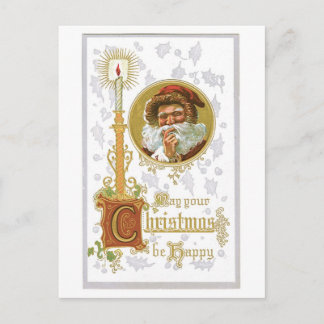 Alte Weihnachten, Kerze Feiertagspostkarte
