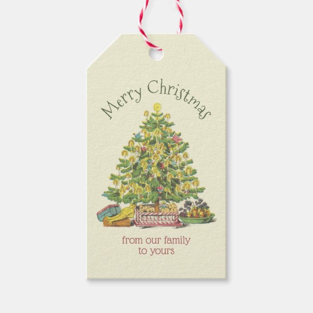 Alte Weihnachten Personalisiert Geschenkanhänger (Vorderseite)