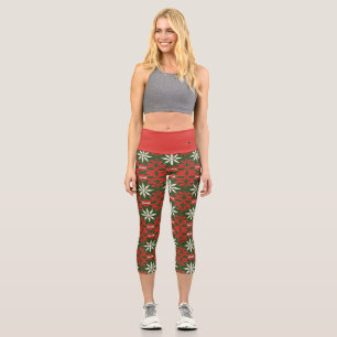 Alte Weihnachts-/Wintermuster Capri Leggings