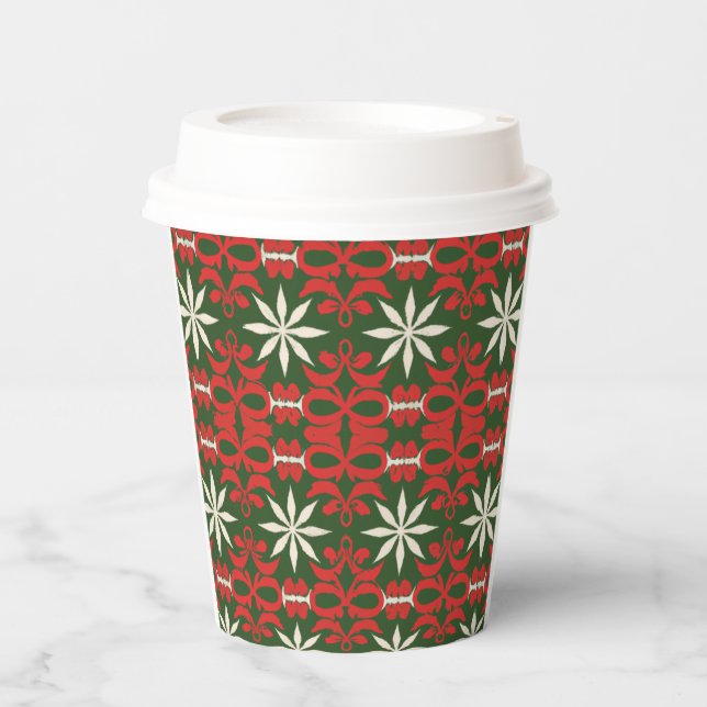 Alte Weihnachts-/Wintermuster Pappbecher (Vorderseite)