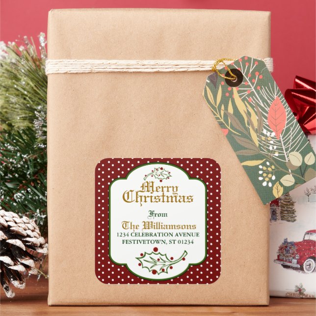 Alte Weihnachtsadresse Aufkleber (Feiertag)