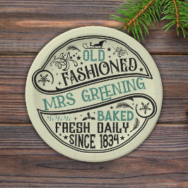 Alte Weihnachtsbäckerei Santa Cookie Pappteller