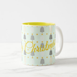 Alte Weihnachtsbäume Zweifarbige Tasse