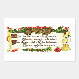 Alte Weihnachtsbotschaft Rechteckiger Aufkleber