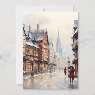 Alte Weihnachtsdorfstraße Urlaub Feiertagskarte