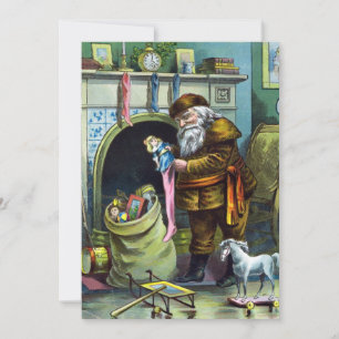 Alte Weihnachtsfeier-Einladung mit Santa-Claus-Spi Einladung