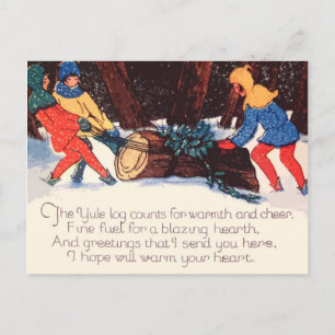 Alte Weihnachtsferien-Postkarte Feiertagspostkarte
