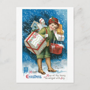Alte Weihnachtsgeschenke Feiertagspostkarte