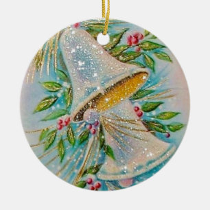 Alte Weihnachtsglocken Keramik Ornament