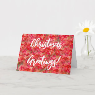 Alte Weihnachtskarte mit roten Blumen im klassisch Karte