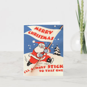 Alte Weihnachtskarte mit Weihnachtsmann Karte