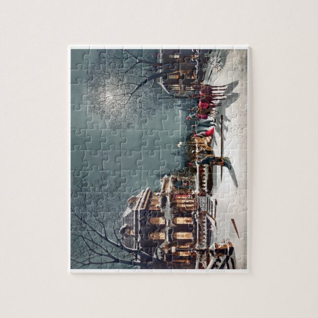 Alte Weihnachtskarte Puzzle (Vertikal)
