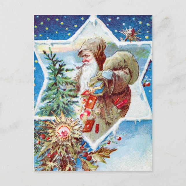 Alte Weihnachtspostkarte Postkarte (Vorderseite)