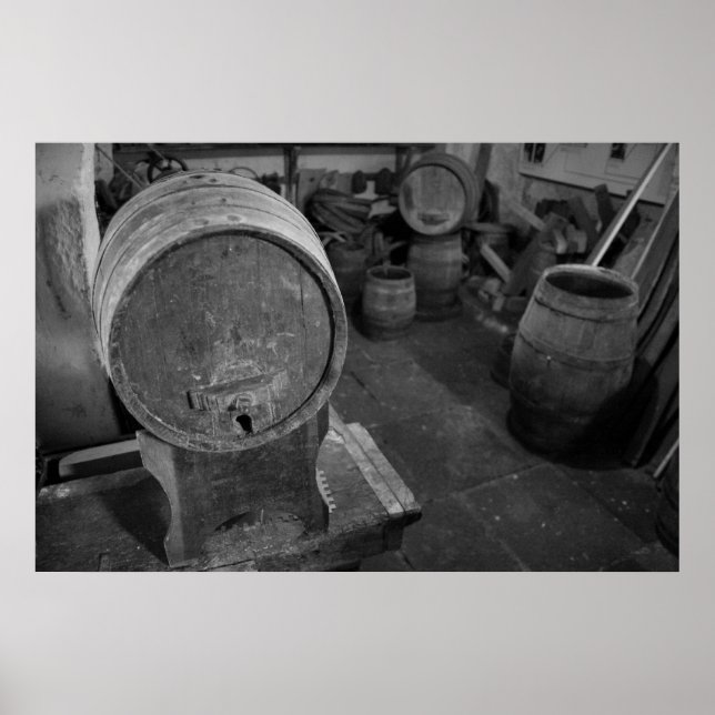 Alte Weinfässer Poster (Vorne)