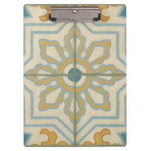 Alte Welt dekoratives Fliesenmuster Klemmbrett