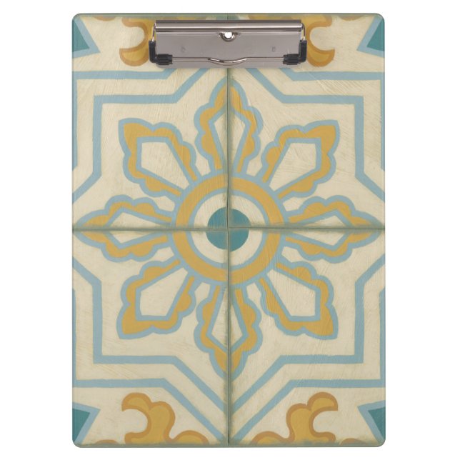 Alte Welt dekoratives Fliesenmuster Klemmbrett (Vorderseite)