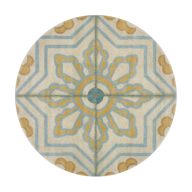 Alte Welt dekoratives Fliesenmuster Schneidebrett (Vorderseite)