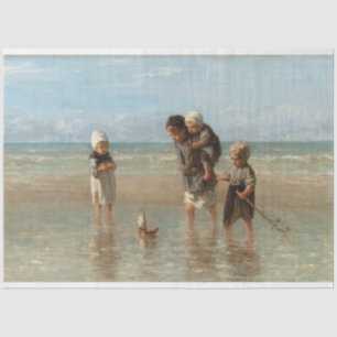 Alte Welt des Vintagen Artwork Beach Seidenpapier