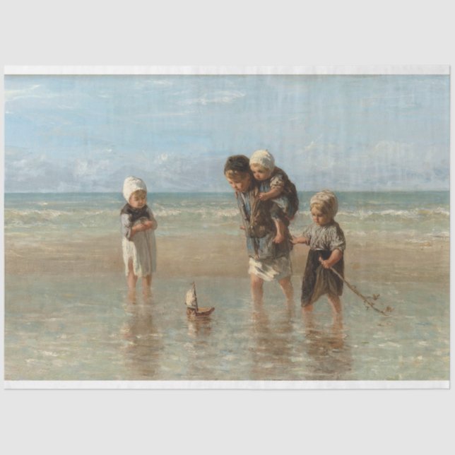 Alte Welt des Vintagen Artwork Beach Seidenpapier (Vorderseite)