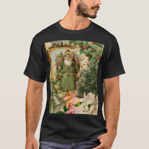 Alte Welt Grüner Weihnachtsmann Weihnachten Collag T-Shirt