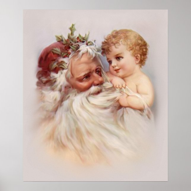 Alte Welt - Santa und Cherub Poster (Vorne)