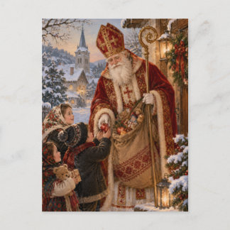 Alte Welt St. Nikolaus Weihnachten Europa Postkarte