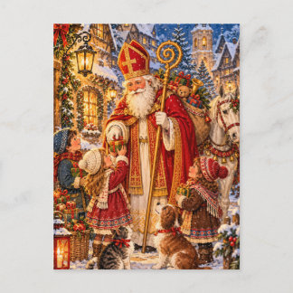 Alte-Welt-St.-Nikolaus-Weihnachtsdorf-Geschichtenb Postkarte