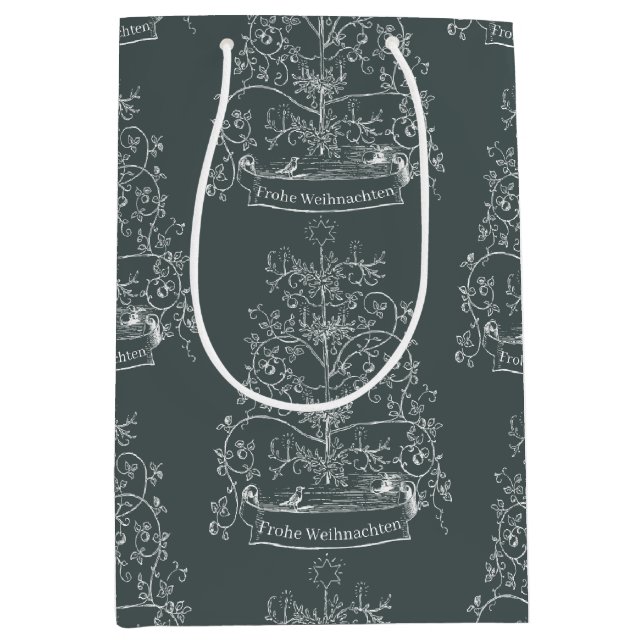 Alte Welt Traditionelle Weihnachten Mittlere Geschenktüte (Vorderseite)