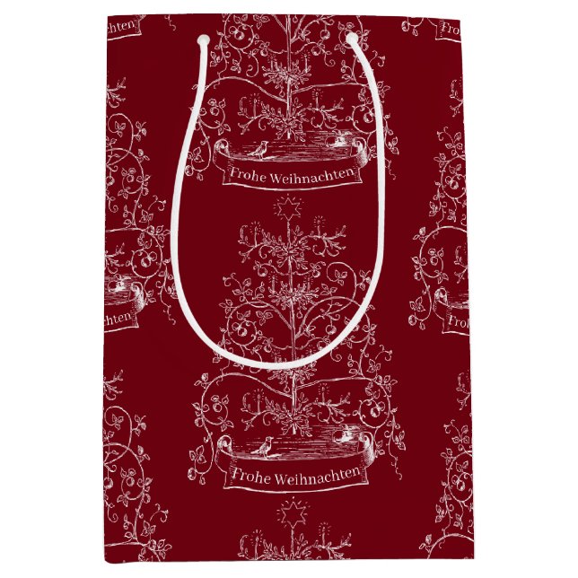 Alte Welt Traditionelle Weihnachten Mittlere Geschenktüte (Vorderseite)