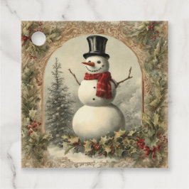 Alte Welt Vintage Schneemann Weihnachten Geschenkanhänger