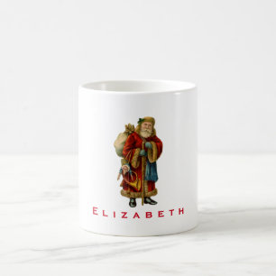 Alte Welt Vintage Weihnachtsmann mit seinem Sack p Tasse
